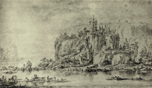 Berchem Nicolaes Pietersz; A Rocky Castle