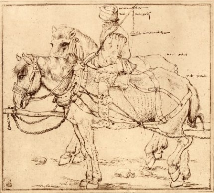 Brueghel Pieter der Ältere; Gespann eines Bauernwagens