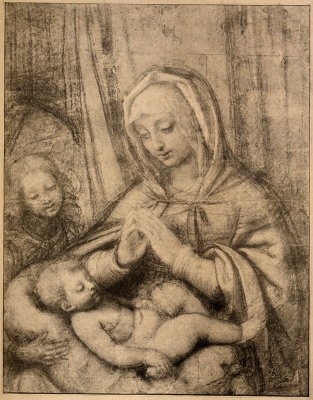 Luini Bernardino; Madonna, das Kind verehrend