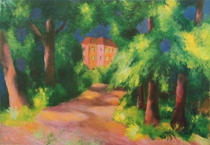 Macke August; Rotes Haus im Park