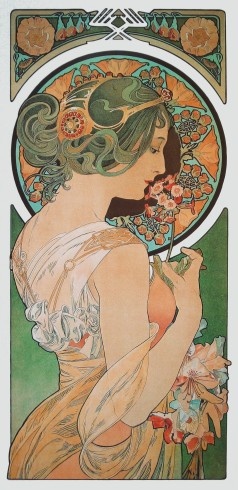 Mucha Alfonse; La Primavera - Der Frühling (Detail) - Die Primel , 1899