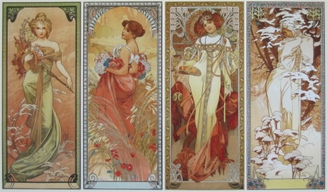 Mucha Alfonse; Les Saisons - Die Jahreszeiten - 1900