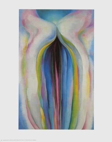 O'Keeffe Georgia; Graue Linie mit Schwarz, Blau und Gelb