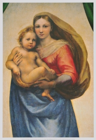 Raphael; Sixtinische Madonna (Ausschnitt : Madonna mit Kind) , um 1512/13