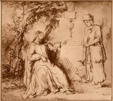 Rembrandt Harmensz van Rijn; Christus und die Samariterin