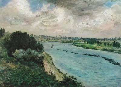 Renoir Pierre-Auguste; Lastkähne auf der Seine
