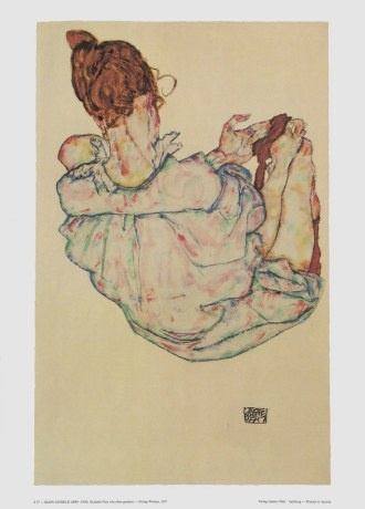 Schiele Egon; Sitzende Frau von oben gesehen - 1917